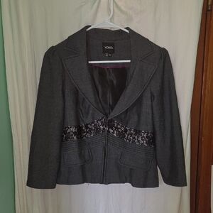 Vintage Y2k Floral Lace Business Casual Cropped Blazer Jacket